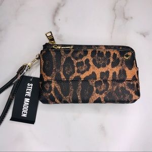 Steve Madden | Leopard Print Double Pouch Wristlet